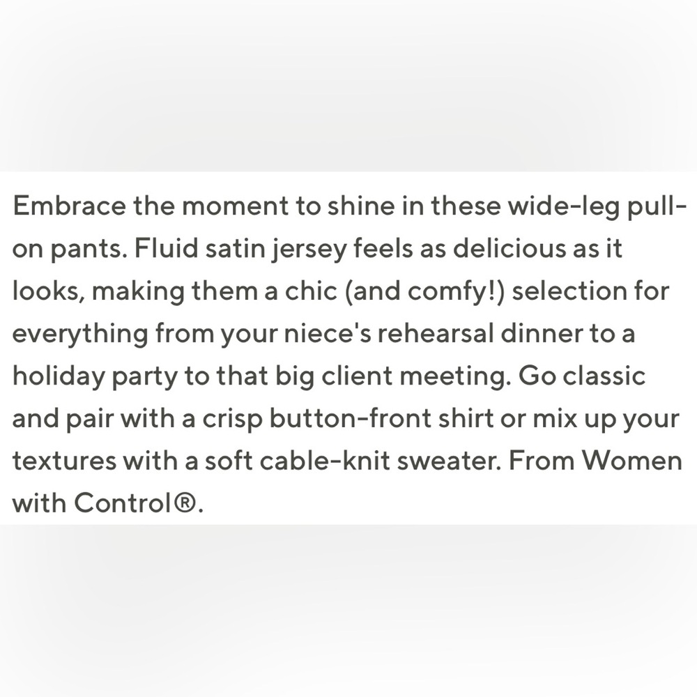 Satin Wide Leg Pull On Pants - Picture 3 of 4
